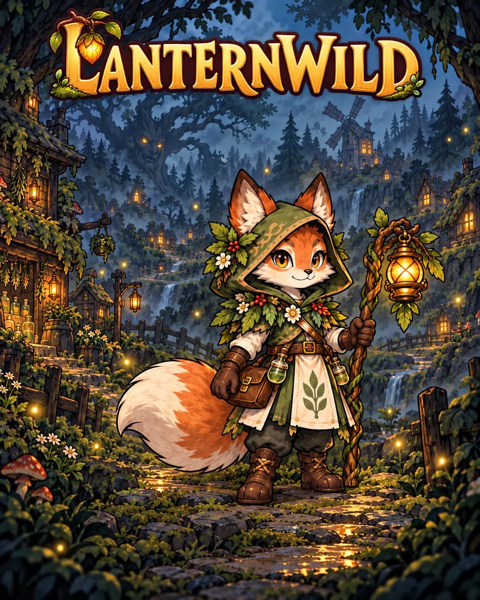 Lanternwild heroine and logo